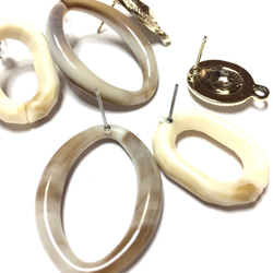 pierce assorted★6pcs(3pair）baked beige mix 4枚目の画像