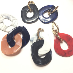 【16pcs】big color oval＋pinkgold link 3枚目の画像