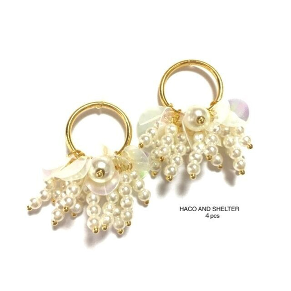 4pcs★white berry ring 1枚目の画像