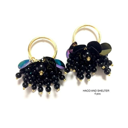 4pcs★black berry ring 1枚目の画像