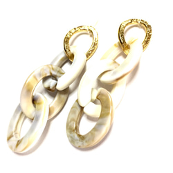 4pcs★chain long linking/ivory 2枚目の画像