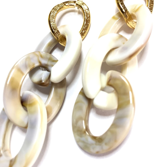 4pcs★chain long linking/ivory 4枚目の画像