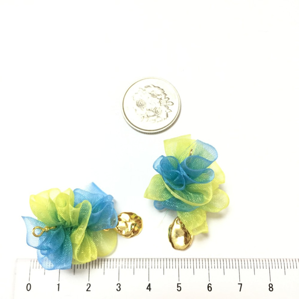 chiffon frill（lemon×blue）★4pcs 4枚目の画像