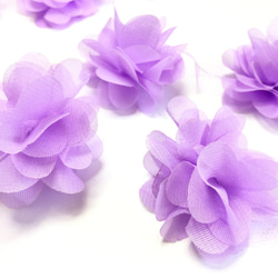 ６pcs★chiffon volume fleur・violet 2枚目の画像