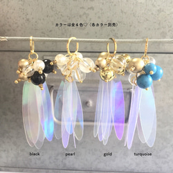 2pcs★clear cute fleur・turquoise（合成ターコイズ&アクリル・クリア PVC チャーム） 4枚目の画像