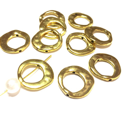 10pcs★hoop antique gold(アンティークゴールド アイアンビーズ) 3枚目の画像