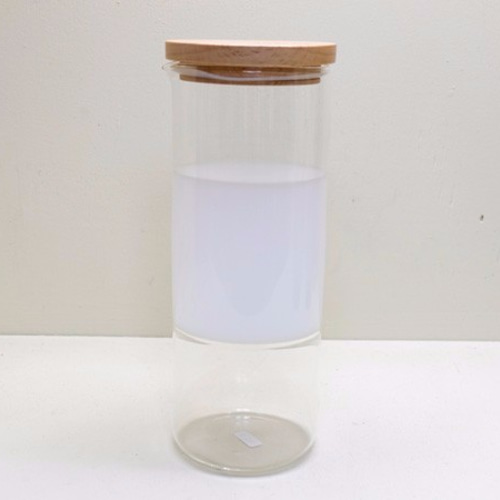 耐熱ガラス キャニスター縦長ピッチャー クリア×ホワイト 保存容器