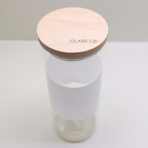 耐熱ガラス キャニスター縦長ピッチャー クリア×ホワイト 保存容器