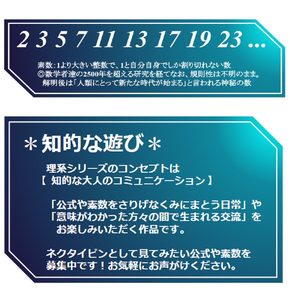 素数ネクタイピン【理系・数学アクセサリー】 6枚目の画像