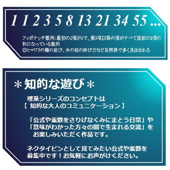 フィボナッチ数ネクタイピン【理系・数学アクセサリー】 6枚目の画像