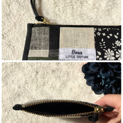 ミニポーチ＊大人リネンパッチワーク 5枚目の画像