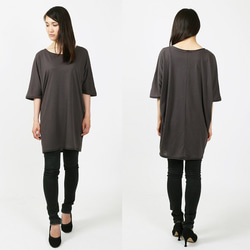 ☆SALE☆ゆったりシンプルTシャツ 【charcoal　gray】 2枚目の画像