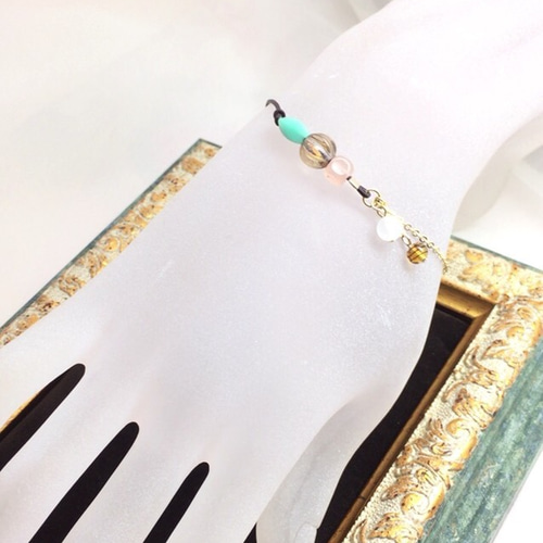 1960's white×red rhinestone bracelet