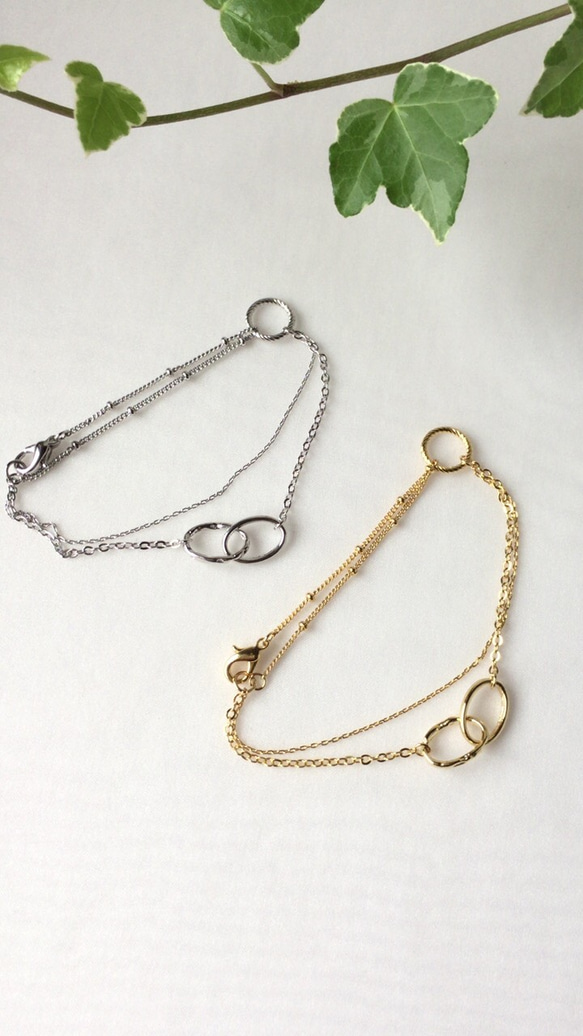 つながるリングチェーン ブレスレット&アンクレット 再販