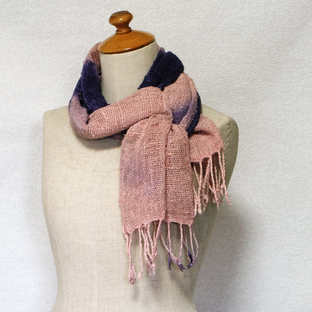 草木絞り染めシルクストール