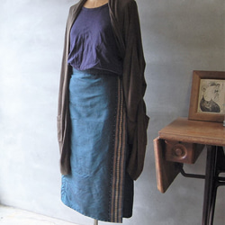 紬と博多帯のラップスカート　着物リメイク 9枚目の画像