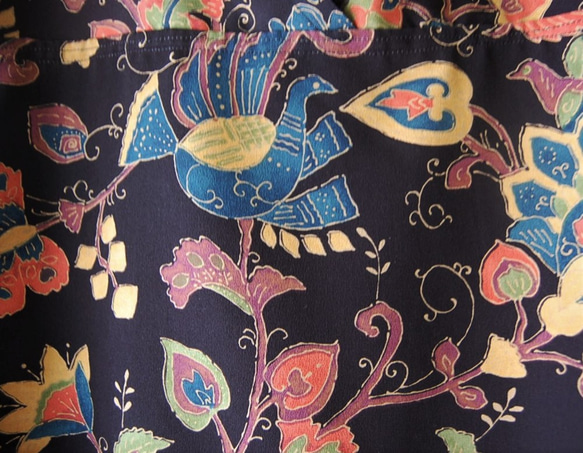 青い鳥のノースリーブチュニック　着物リメイク 4枚目の画像