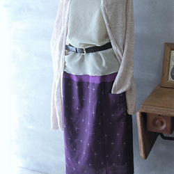 桔梗色　十字絣のスカート　着物リメイク 9枚目の画像