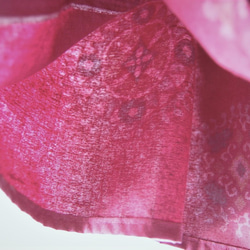 丸紋紅紬のギャザースカート　着物リメイク 9枚目の画像