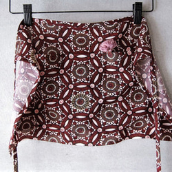 丸紋繋ぎのタブリエ付きスカート　着物リメイク 3枚目の画像