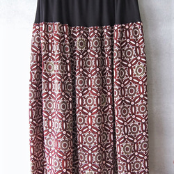 丸紋繋ぎのタブリエ付きスカート　着物リメイク 4枚目の画像