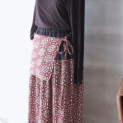 丸紋繋ぎのタブリエ付きスカート　着物リメイク 5枚目の画像