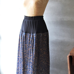 ねじり梅のスリットギャザースカート　着物リメイク 7枚目の画像