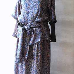 ねじり梅のスリットギャザースカート　着物リメイク 9枚目の画像