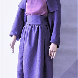花唐草のタックギャザースカート　着物リメイク 7枚目の画像
