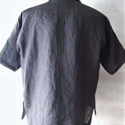 藍染襟の麻シャツ　着物リメイク 7枚目の画像