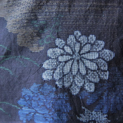 大島紬　花と樹のラップ風スカート　着物リメイク 4枚目の画像