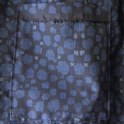 泥藍大島のリバーシブルスカート（霰×唐花）着物リメイク 3枚目の画像