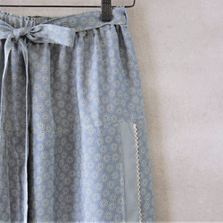 小菊のラップ風スカート　着物リメイク 1枚目の画像