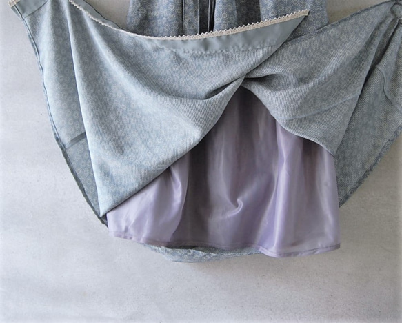 小菊のラップ風スカート　着物リメイク 4枚目の画像