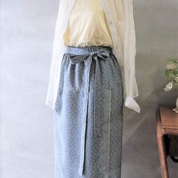 小菊のラップ風スカート　着物リメイク 5枚目の画像