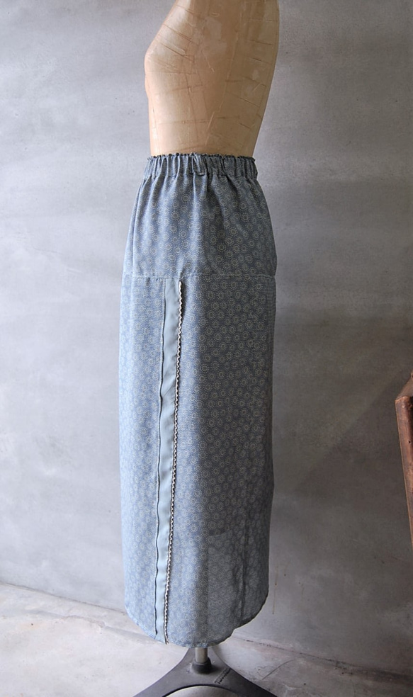 小菊のラップ風スカート　着物リメイク 7枚目の画像