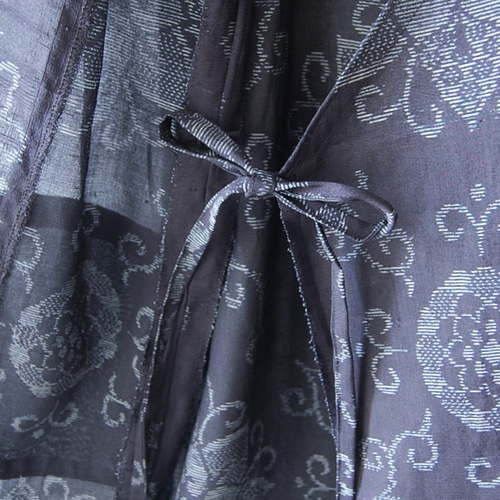 夏大島 華紋様のカシュクールトップス 着物リメイク その他トップス