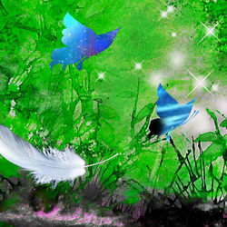 蝶と緑の時、パネルポスター。 2枚目の画像