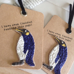 かわいいペンギンの刺繍ブックマーカー 3枚目の画像
