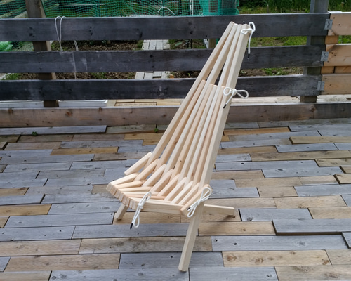 折りたたみ スティックチェアー 《無塗装》 椅子（チェアー