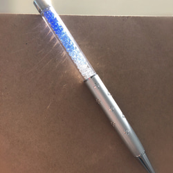ハーバリウムボールペン　~スワロフスキーの輝き~ ブルー グラデーション 3枚目の画像