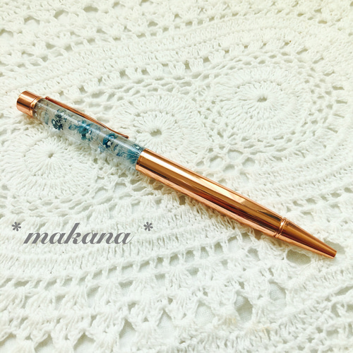 ハーバリウムボールペン ~プリンセスのドレス~ ブルー ペン・筆記用具
