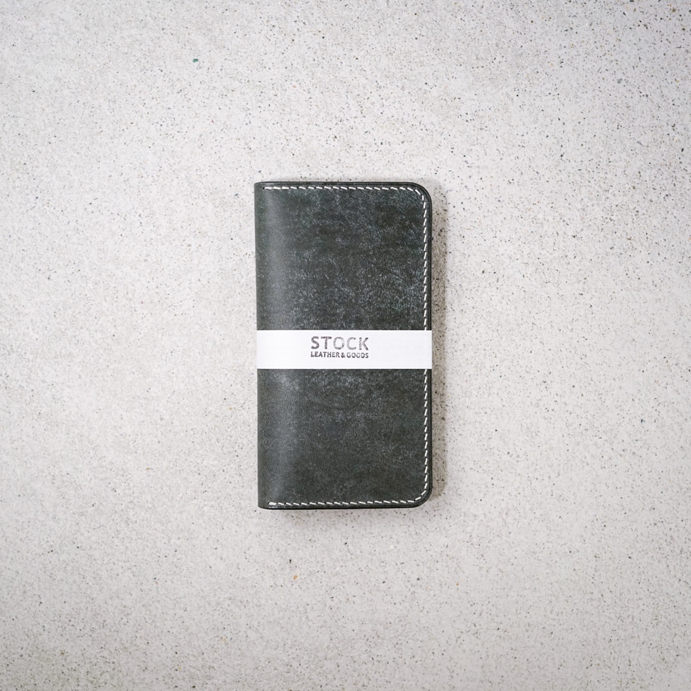 全機種対応 高級イタリアンレザー 手帳型 スマホケース【ダークグレー】