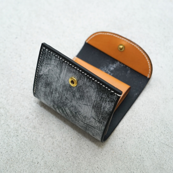 flap mini wallet [ BRIDLE LEATHER black ] 8枚目の画像