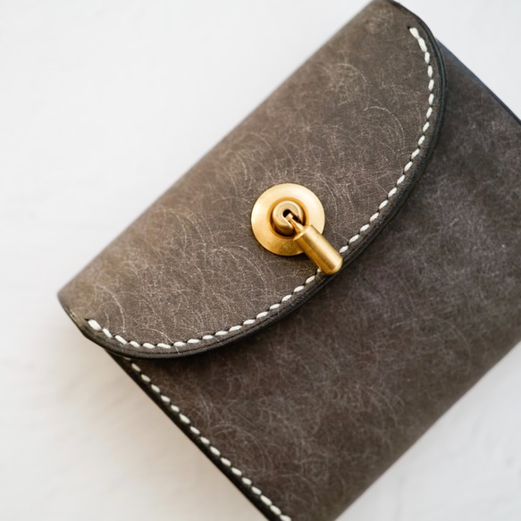 flap mini wallet [ Ash gray ] オコシ金具 ver. 