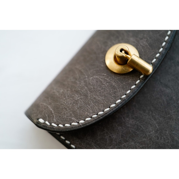 flap mini wallet [ Ash gray ] オコシ金具 ver. 