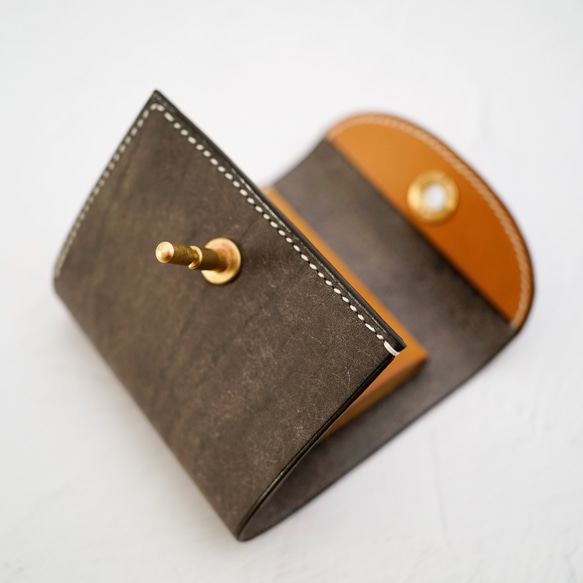 flap mini wallet [ Ash gray ] オコシ金具 ver. 