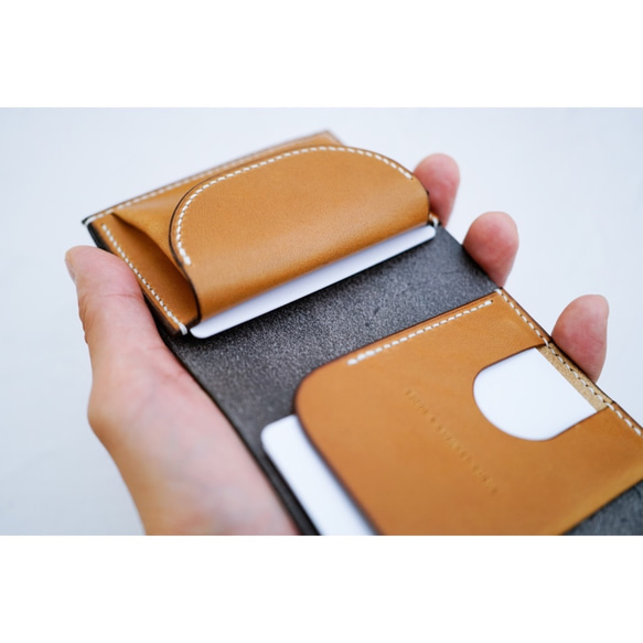 flap mini wallet [ Ash gray ] オコシ金具 ver. 