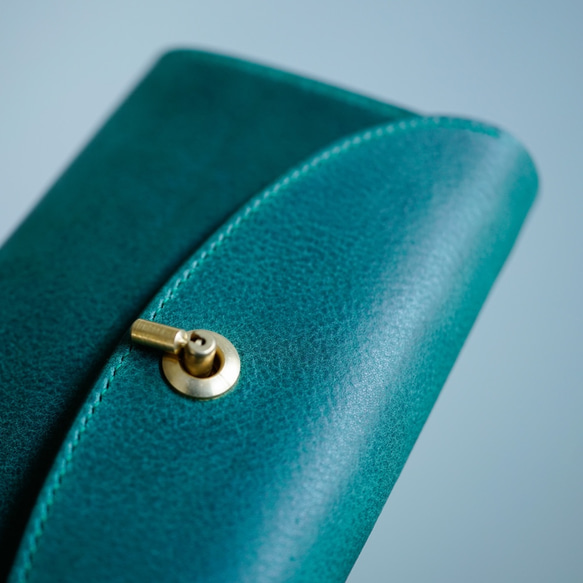 flap long wallet [ green ] フラップロングウォレット 長財布 2枚目の画像