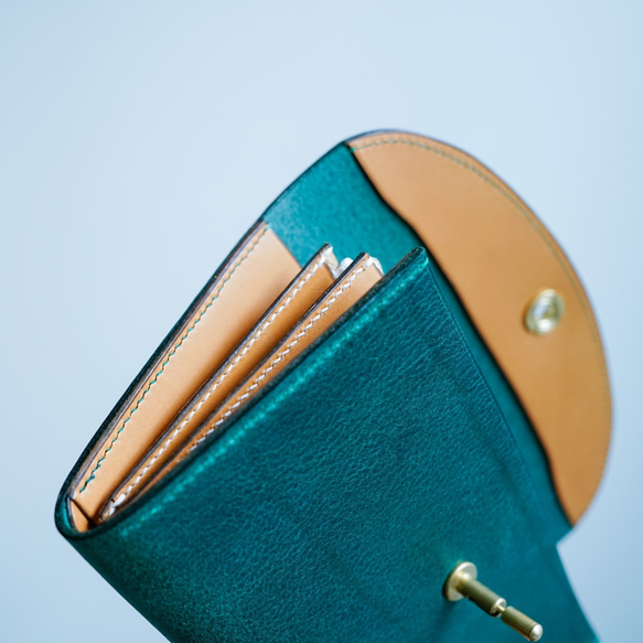 flap long wallet [ green ] フラップロングウォレット 長財布 4枚目の画像